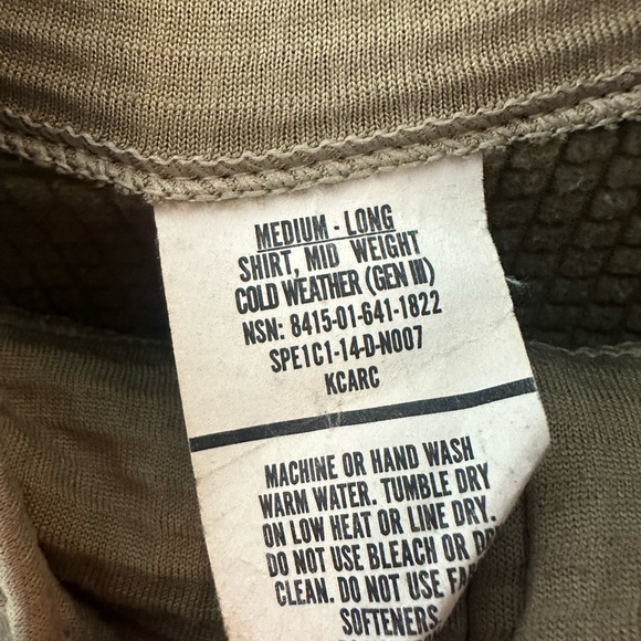 Military Polartec Cold Weather Mens quarter zip Jacket Size medium long - Picture 3 of 8